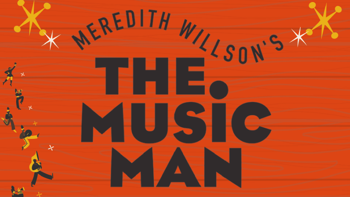 The Music Man on Red Background