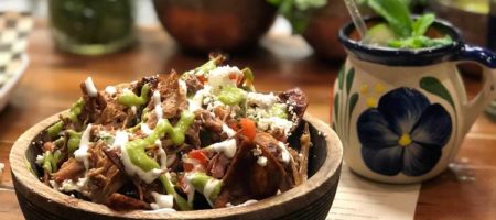 bowl of carne asada nachos from Mezcal Mexican Cuisine and Mezcal Bar