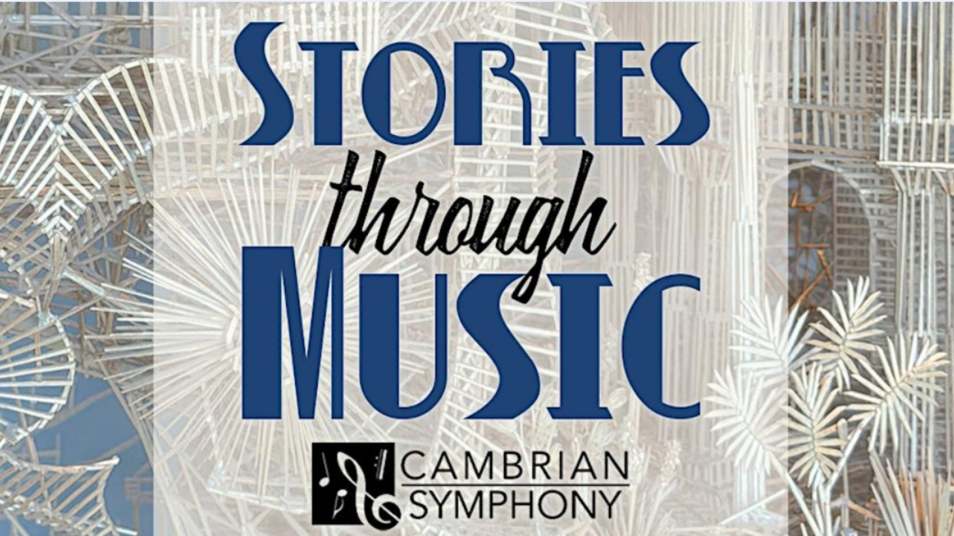 muted floral background; 'Cambrian Symphony: Stories through Music'