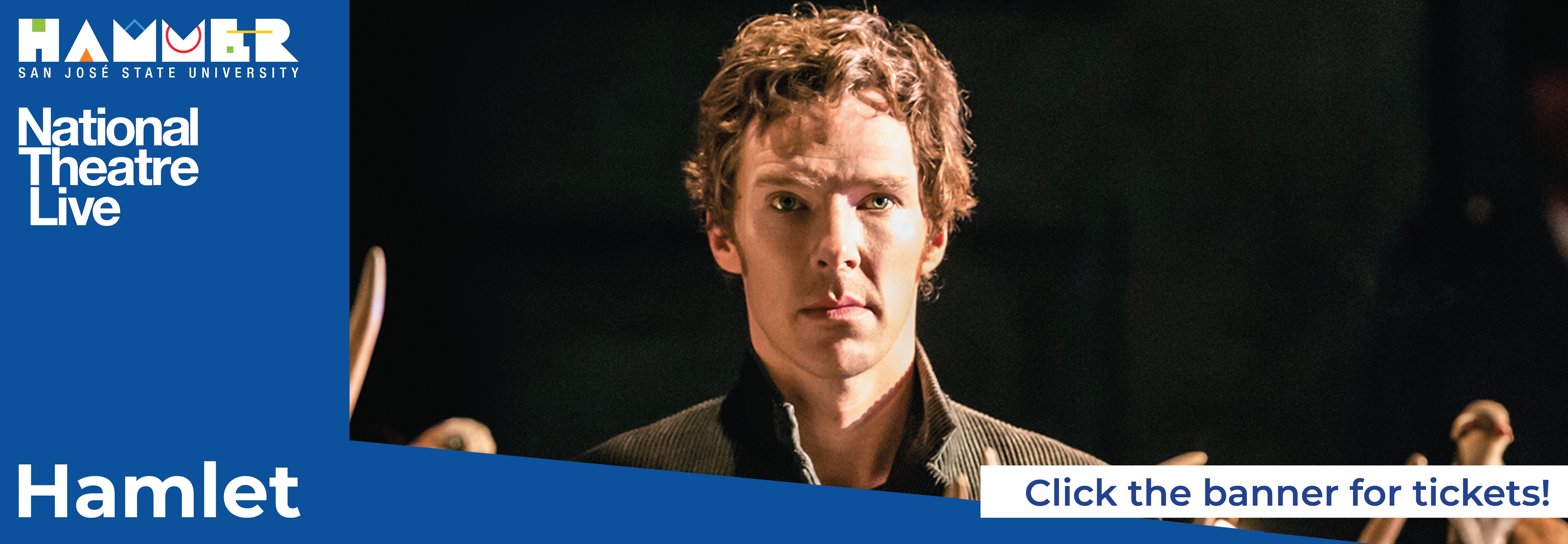 National Theater Live Hamlet; image of Benedict Cumberbatch