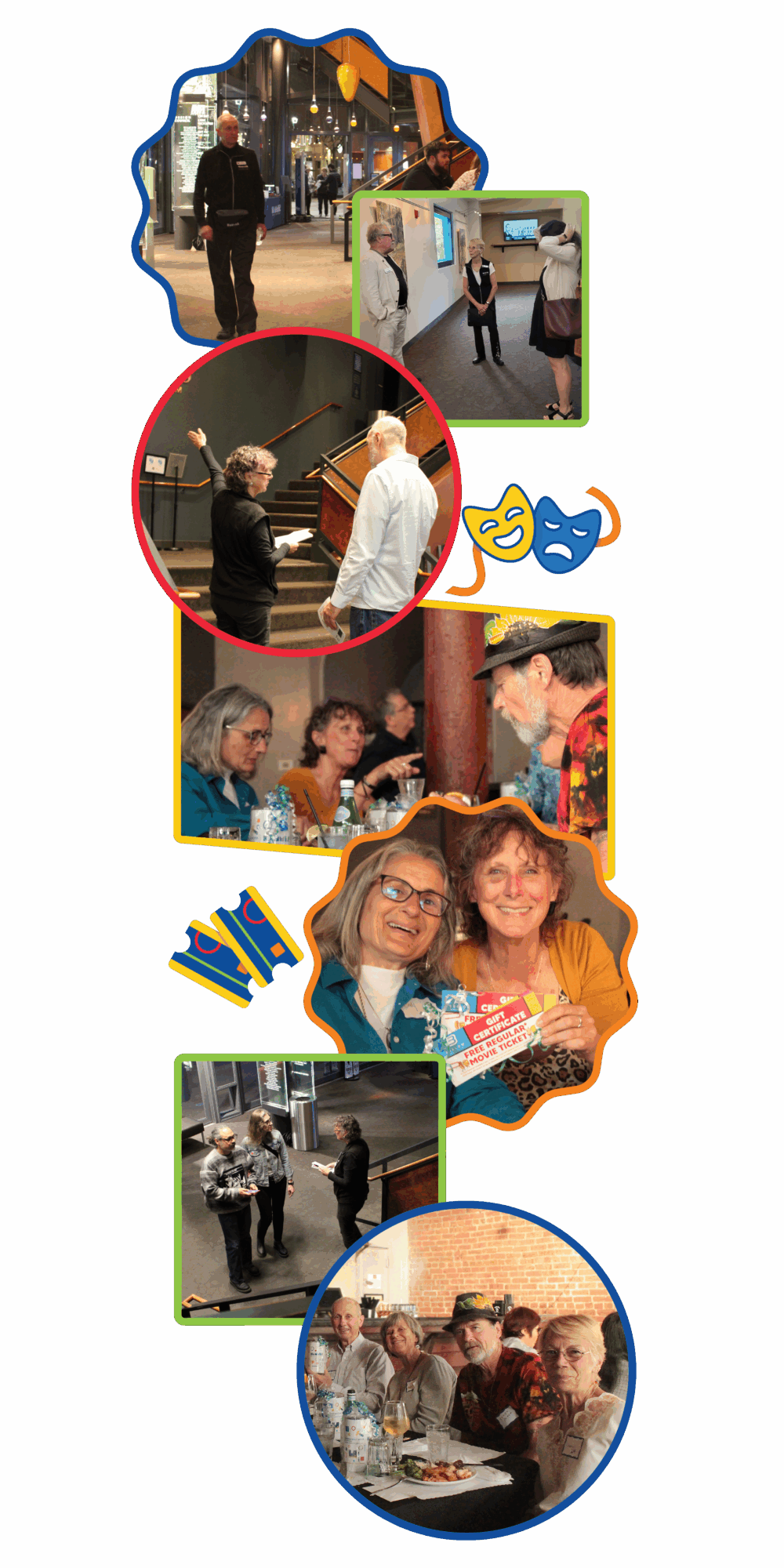 volunteer page graphic A collection of photos of volunteers working at the Hammer or at the Volunteer Appreciation dinner.